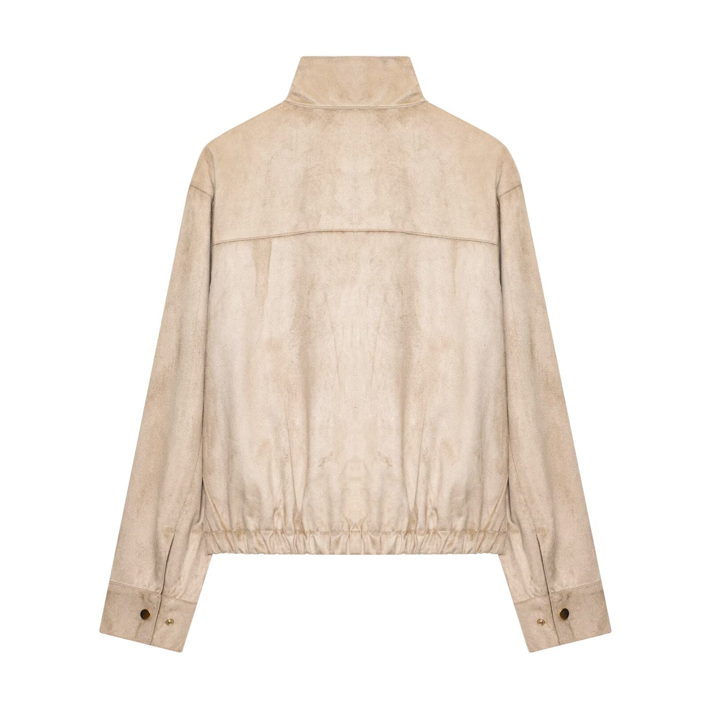 Women's new fashion anti suede effect stand collar jacket Coat