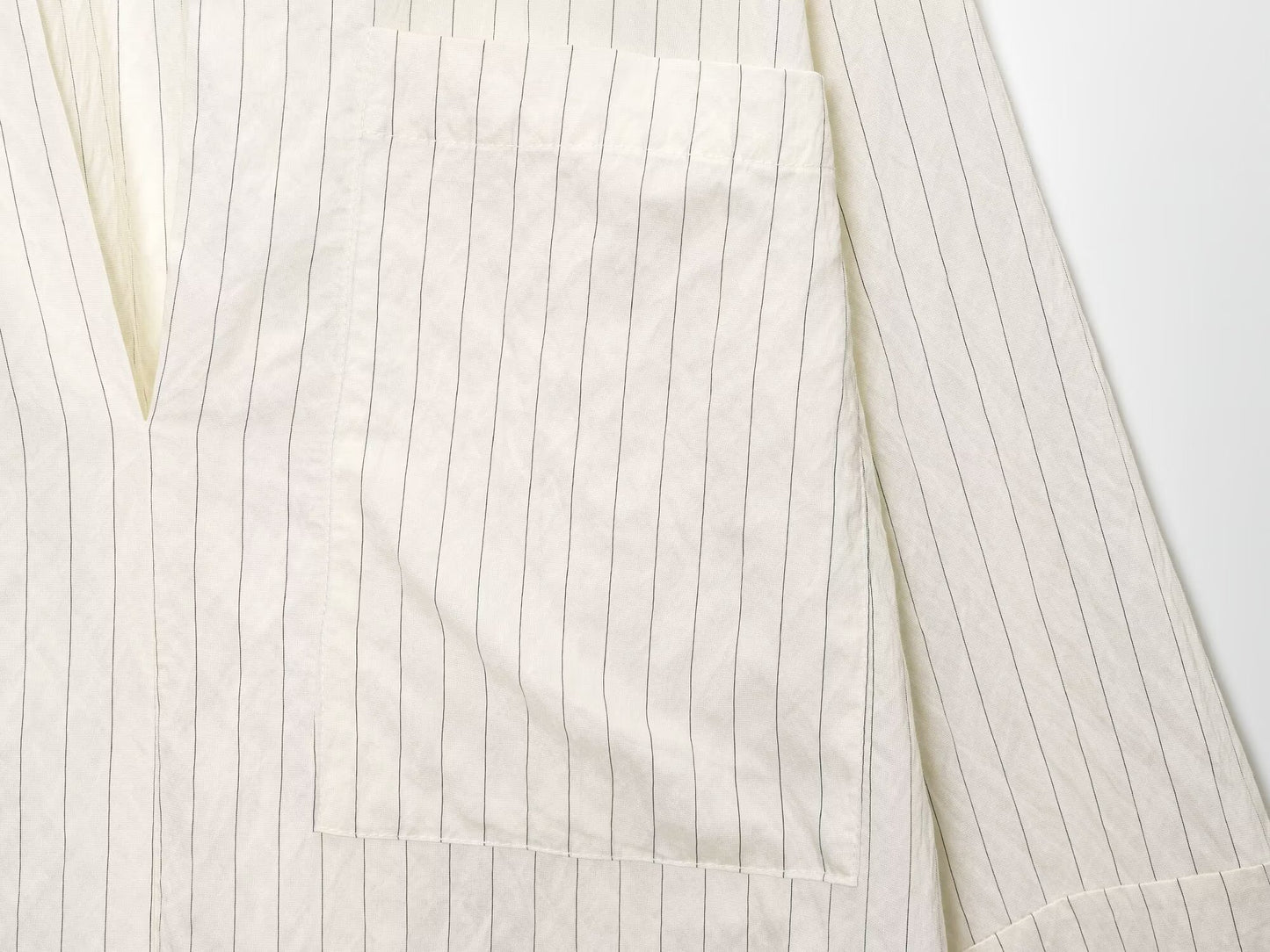 Women's new fashion loose Lapel striped Split shirt