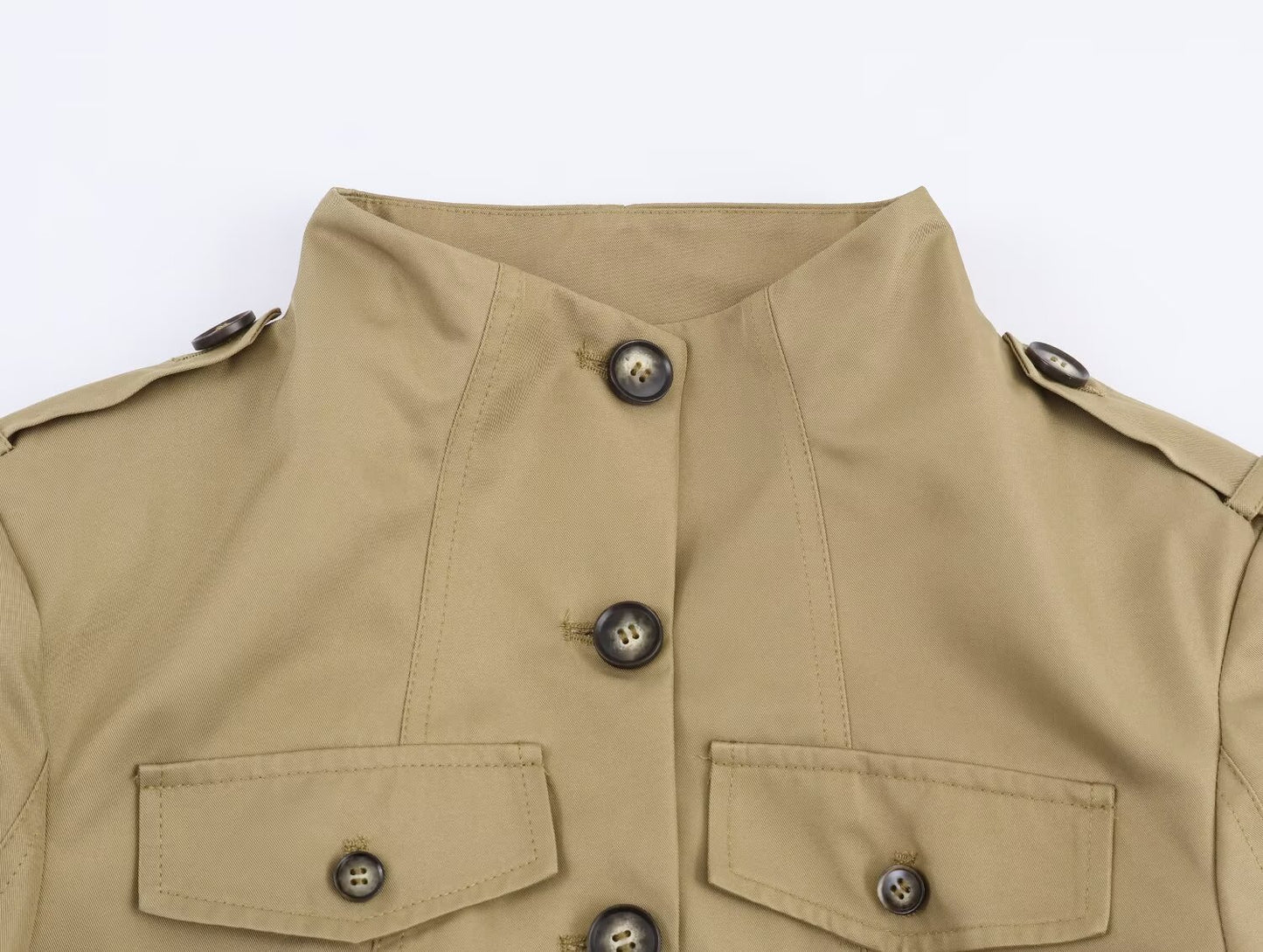 Women's new fashion casual single breasted stand collar Coat