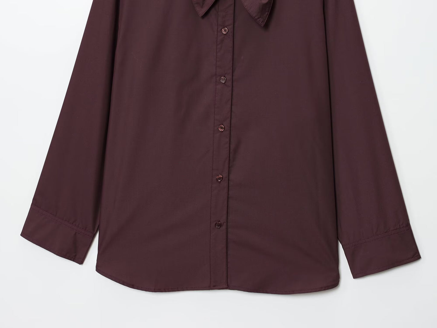 Women's new fashion scarf decoration loose poplin button up shirt