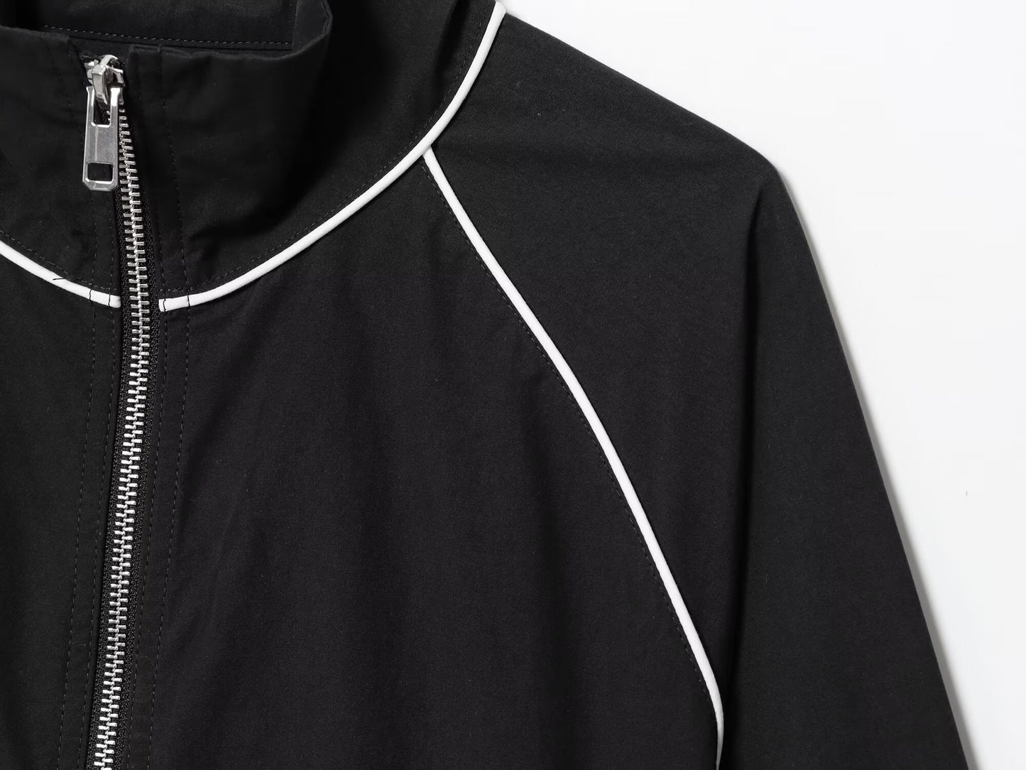 Women's new fashion side pocket casual stand collar nylon jacket