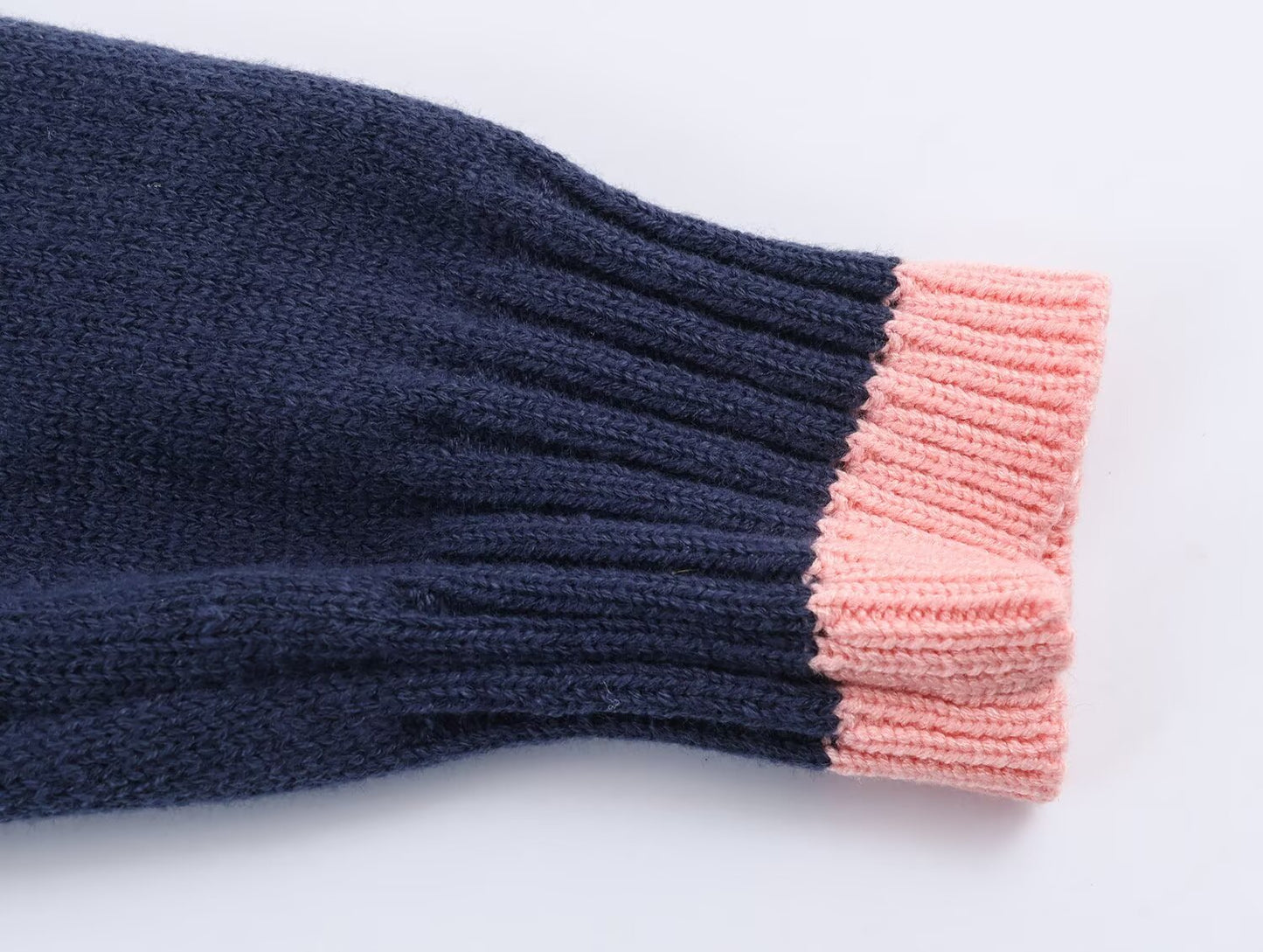 Women's O Neck short spliced knitted Coat