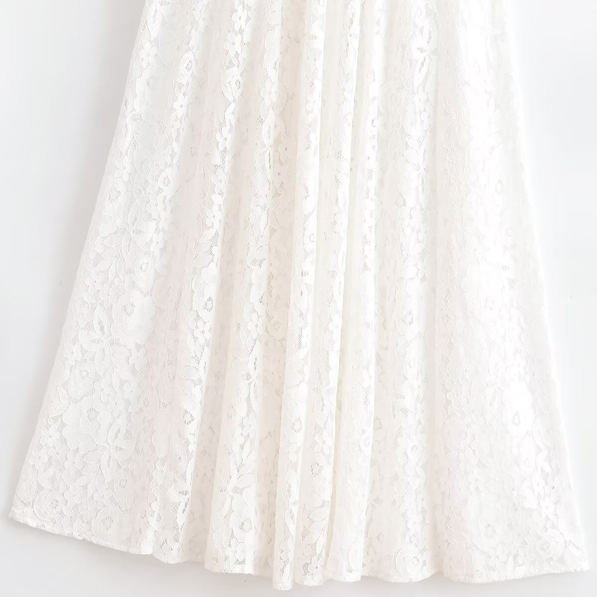 Women's 2025 New Fashion Lace Splicing Sleeveless Midi Dress