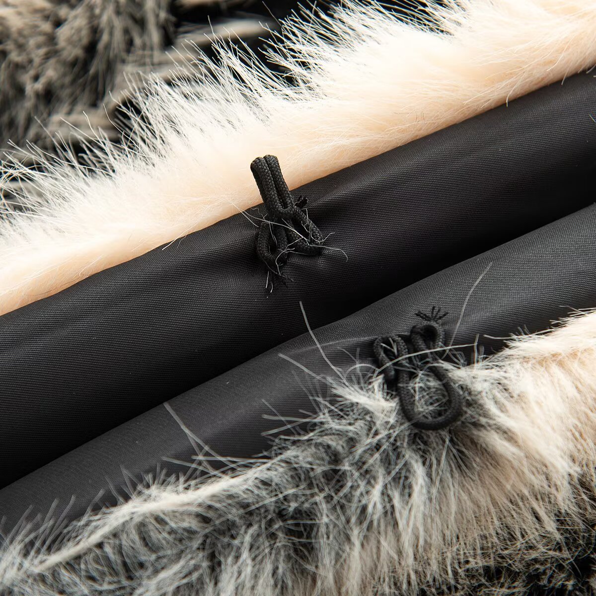 Women's winter faux fur effect round neck Coat