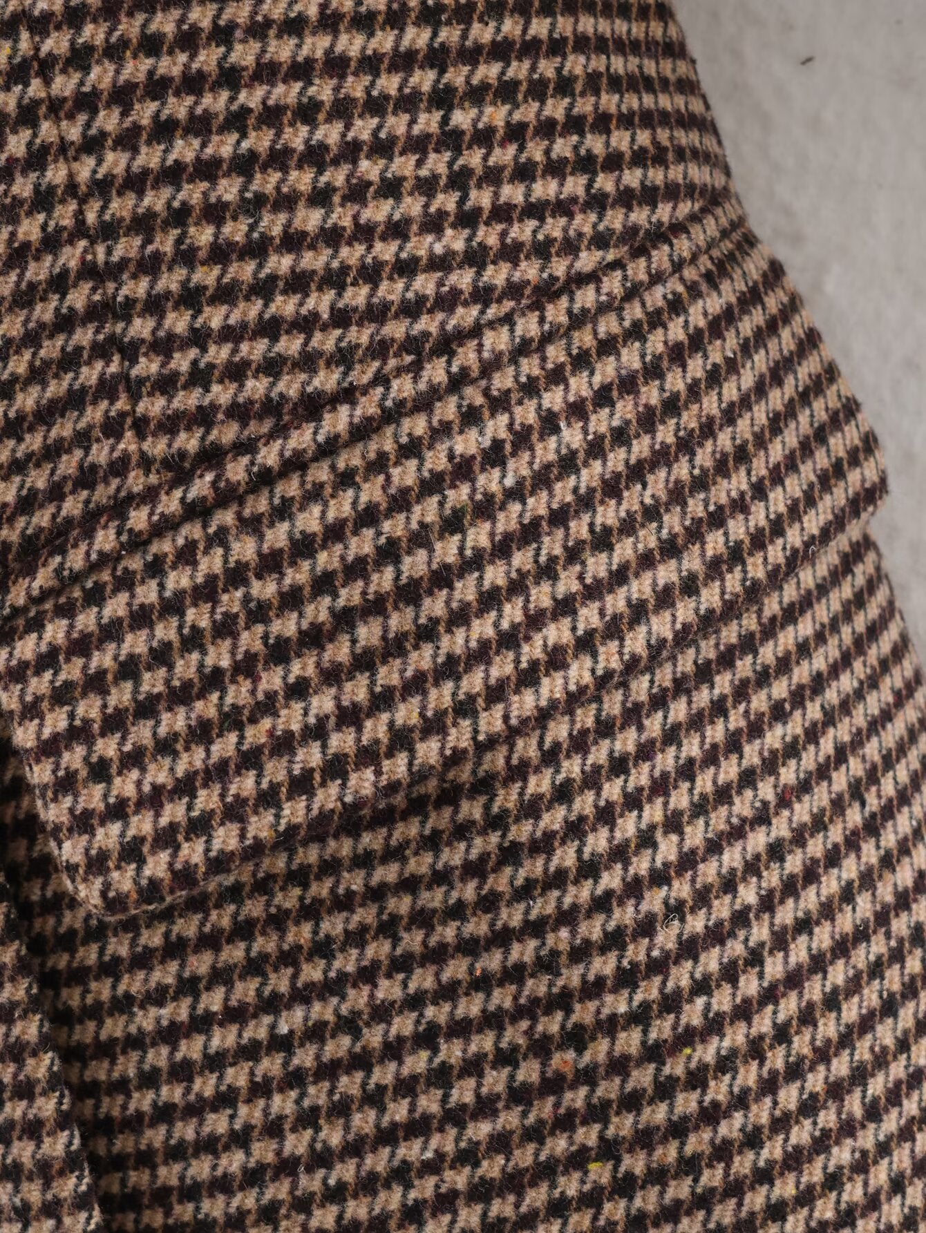 Women's mid length style double breasted Plaid Blazer Coat