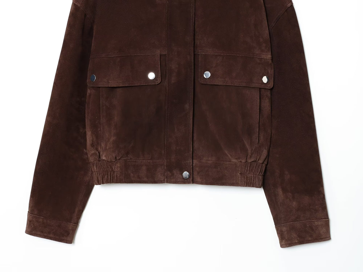 Women's new fashion anti suede effect standing collar flying jacket Coat