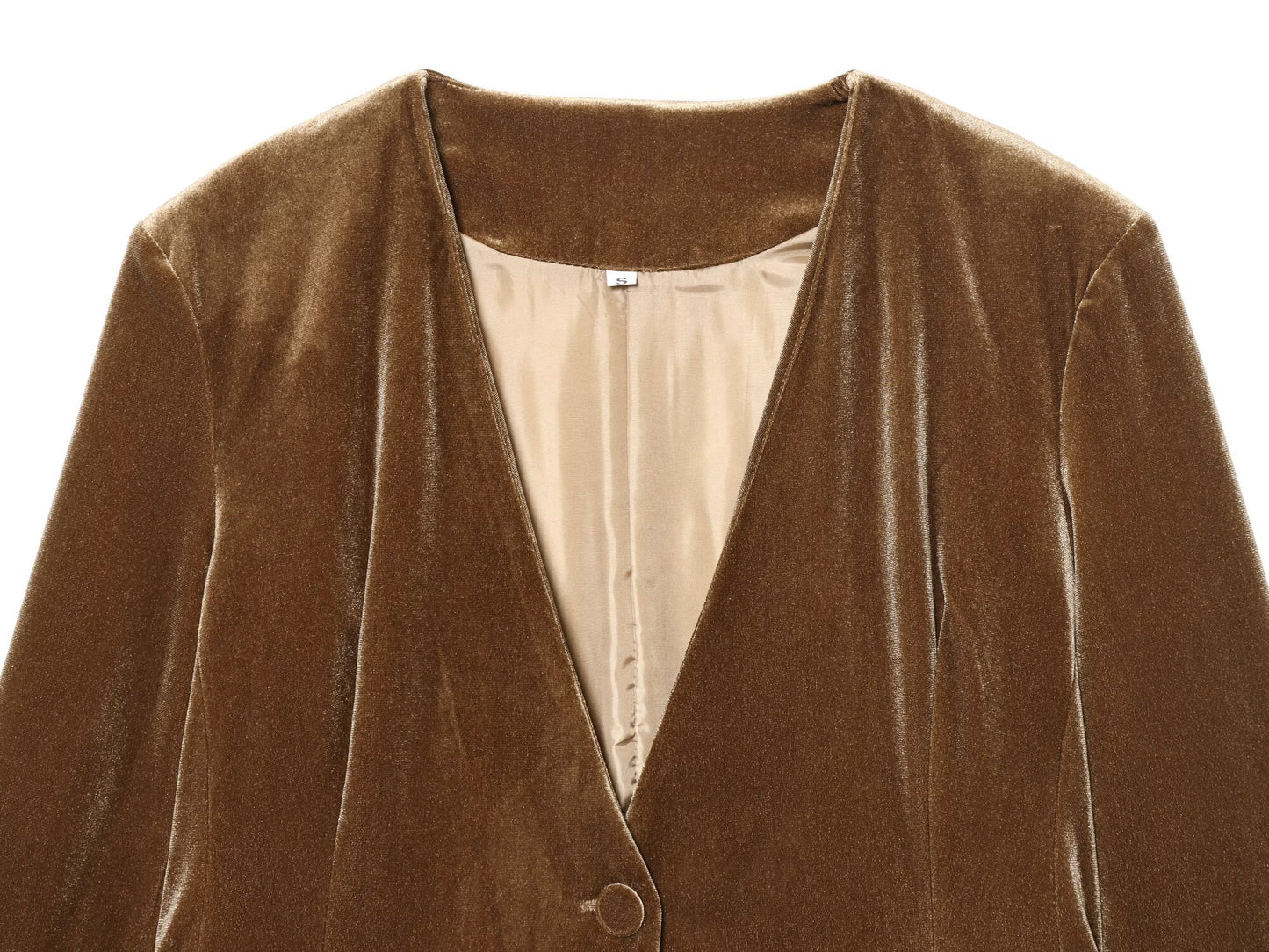 suit Women's 2 pieces velvet V-neck Blazer Coat+Pants