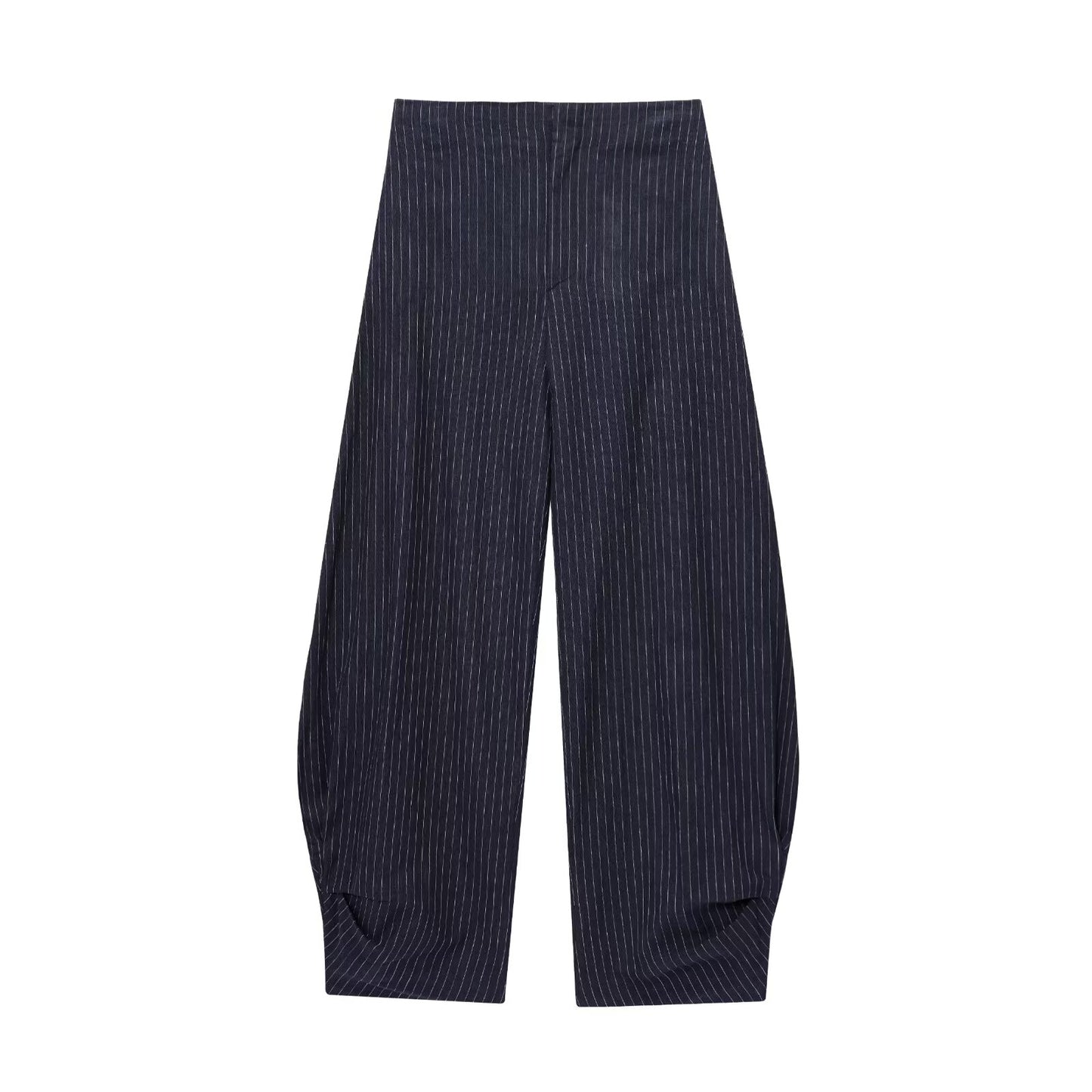 Women's new fashion short striped linen blend V-neck vest+Pants suit