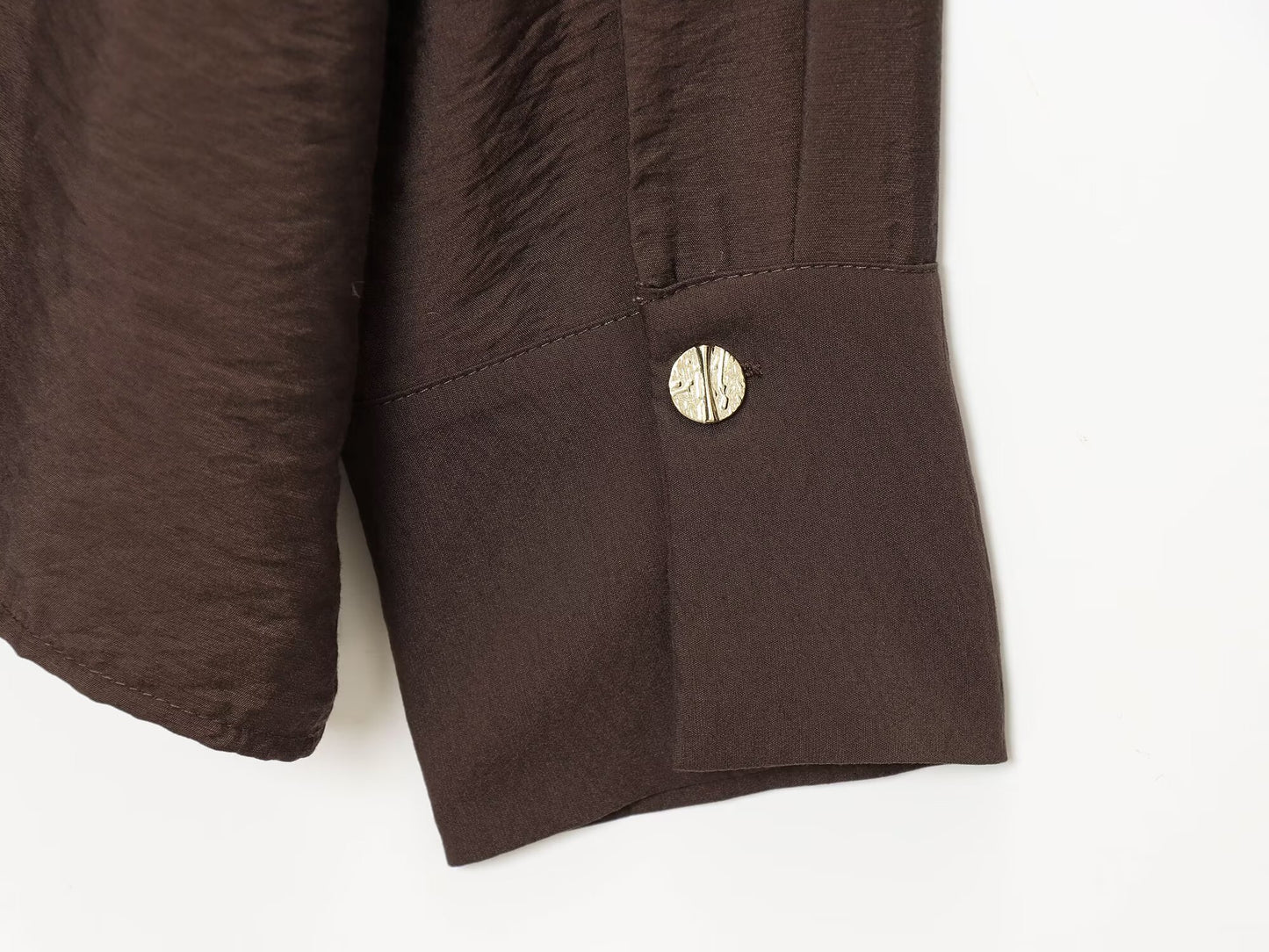 Women's loose patchwork lapel long sleeved shirt