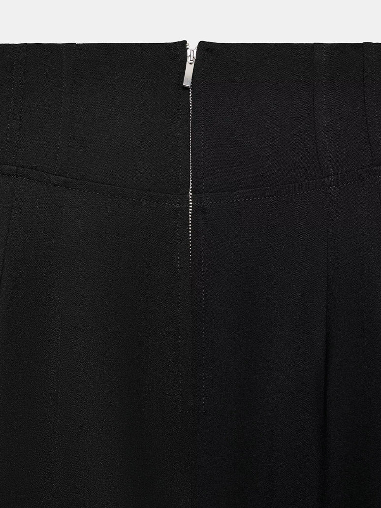 Women's 2025 new fashion black slim stand collar suit jacket+Pants suit