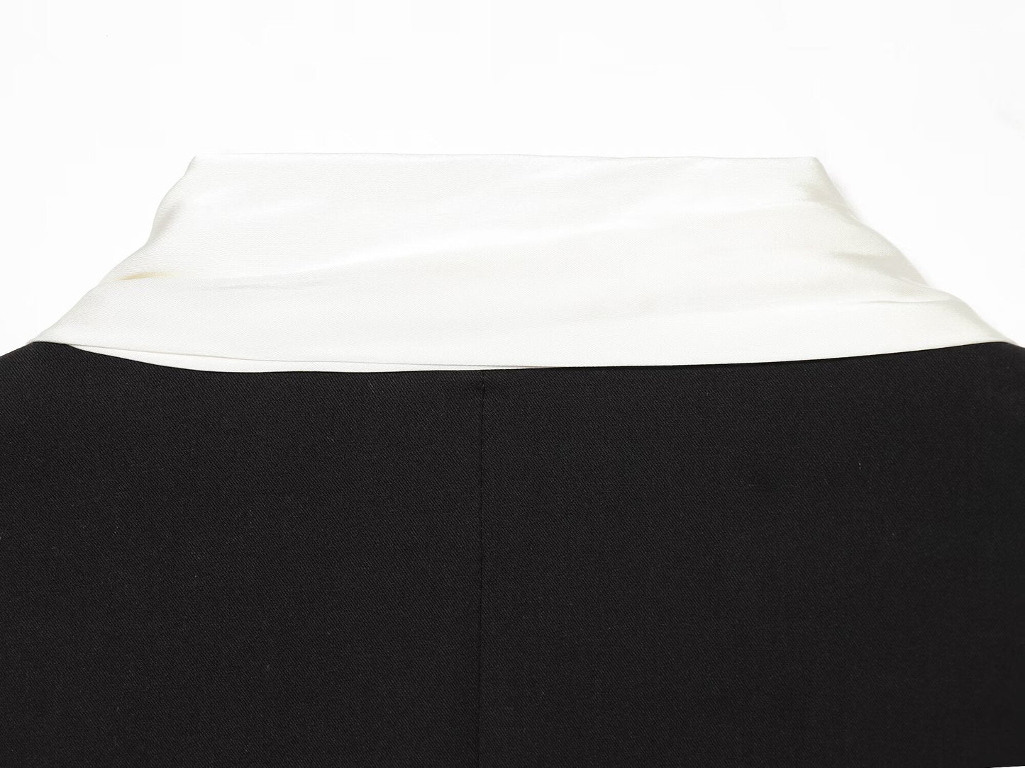 Women's contrasting scarf decoration loose Blazer Coat