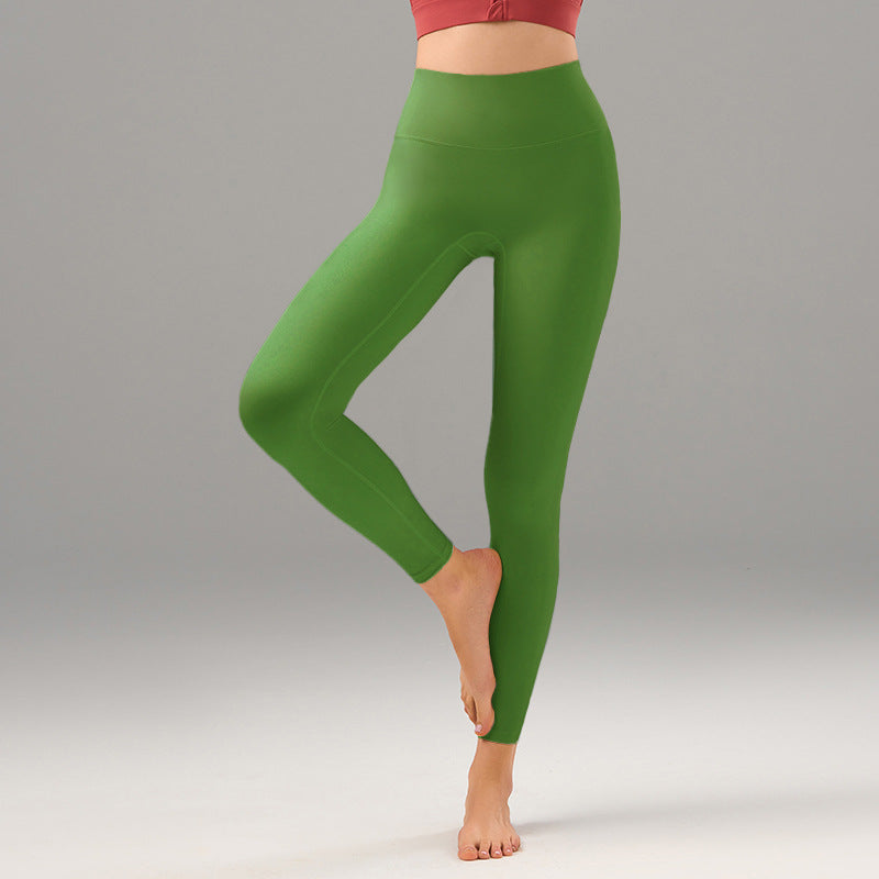 Women's New High-waisted Yoga Pants with No Embarrassing Lines, Naked Peaches and Tight-fitting Fitness Pants.