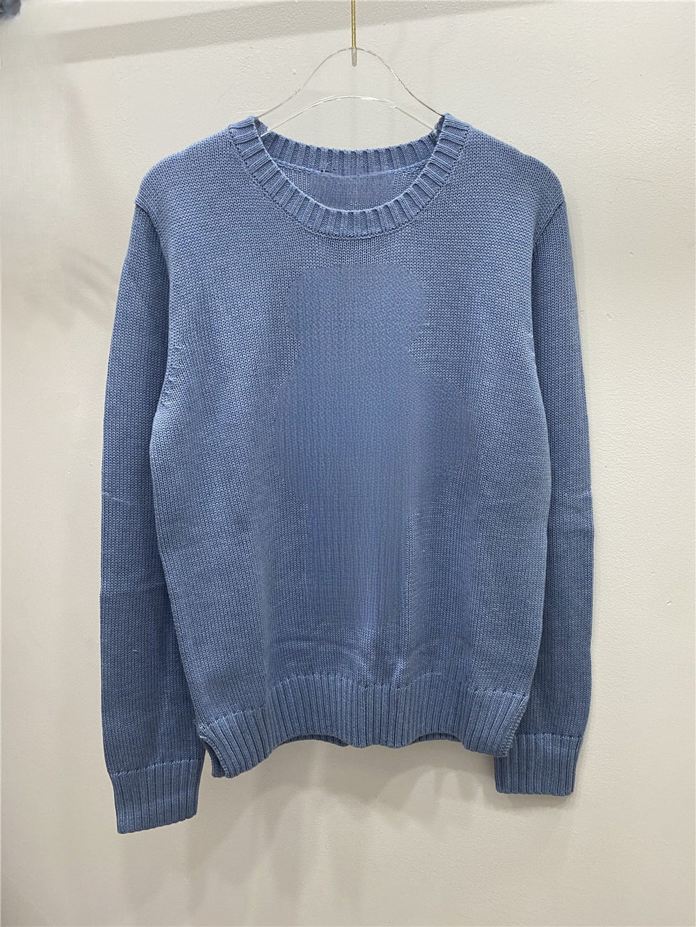 New versatile wool blend jacquard O-neck long-sleeved sweater