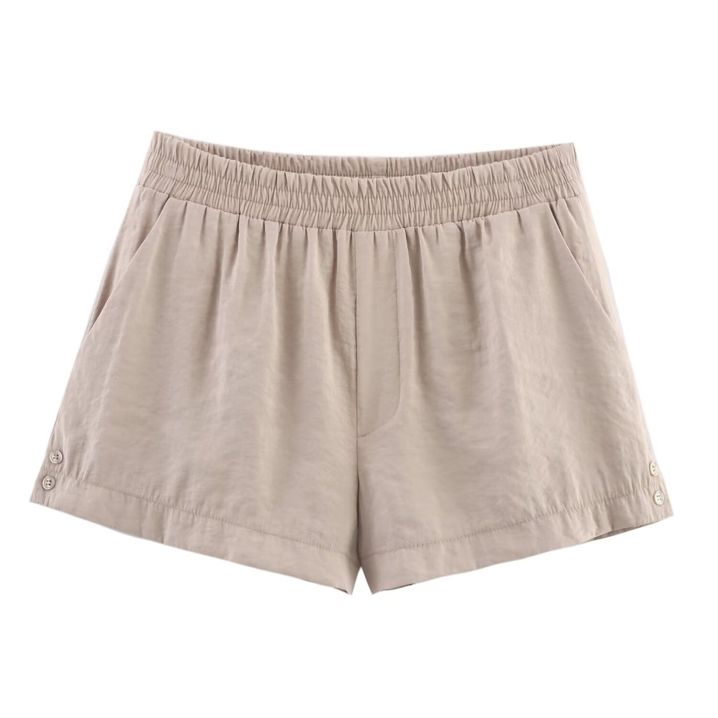 Women's fashion short sleeved single breasted V-neck shirt+Shorts suit