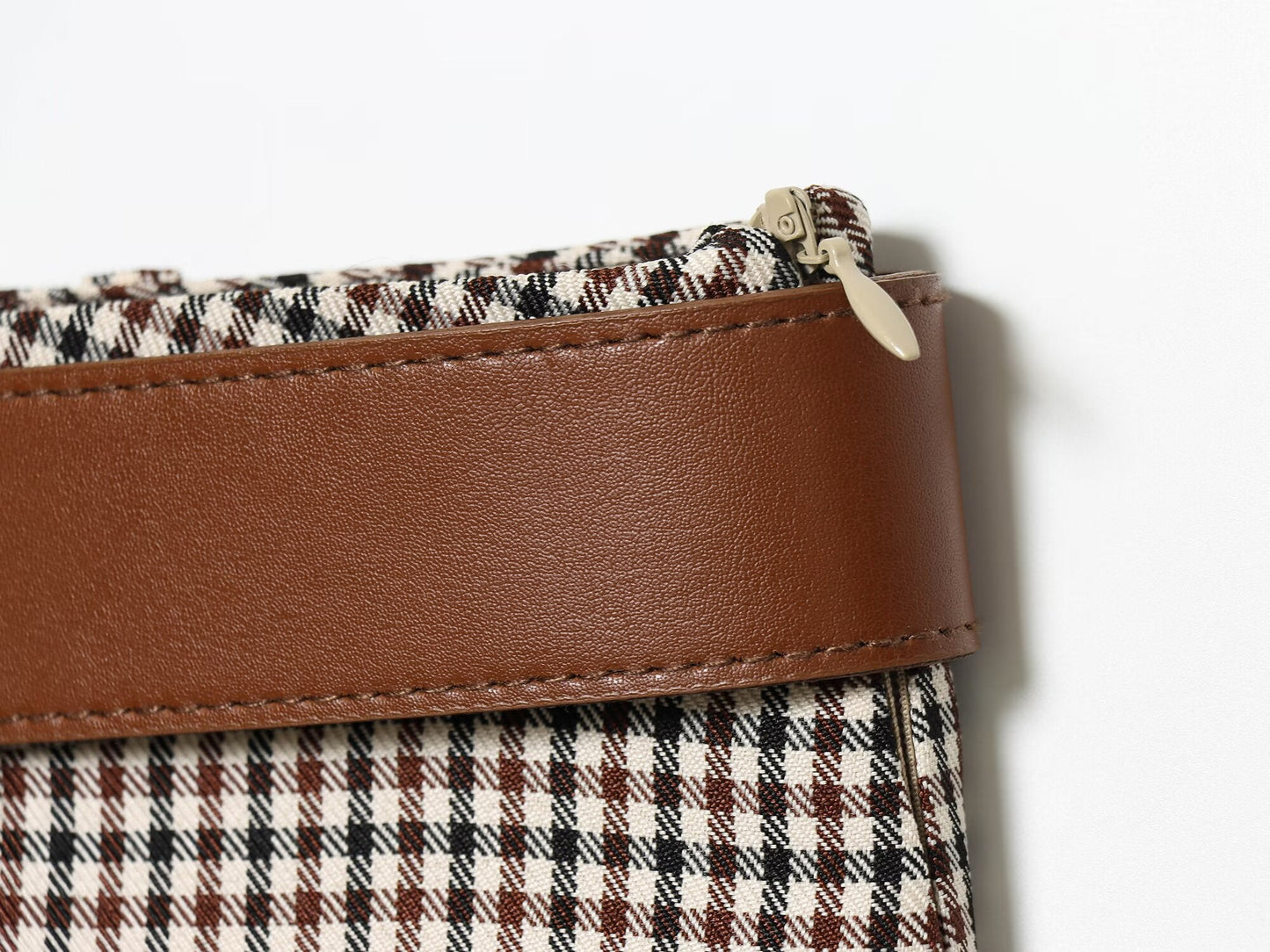 Women's with Belt cape style checkered Midi skirt