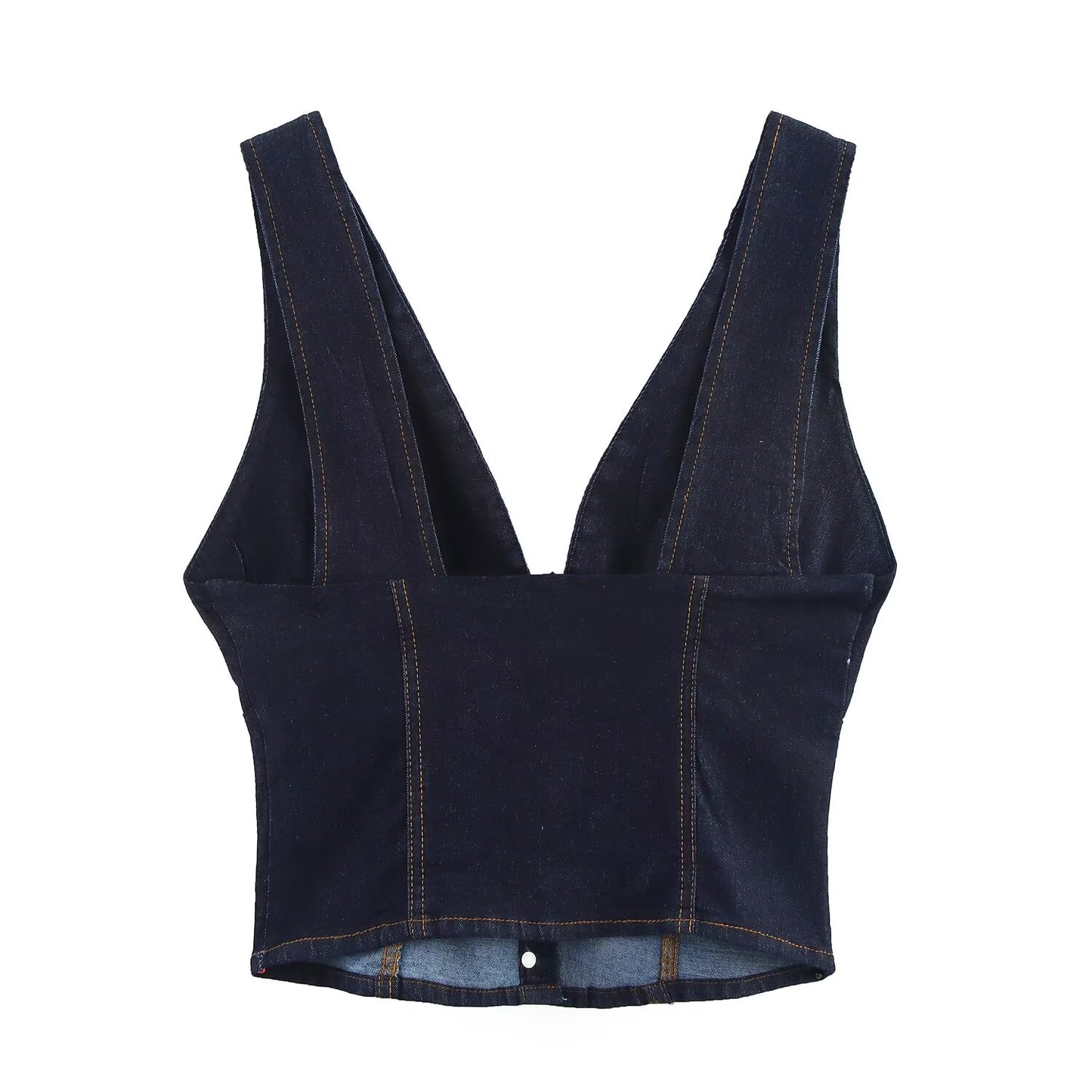 Women's new fashion short single breasted denim vest style top