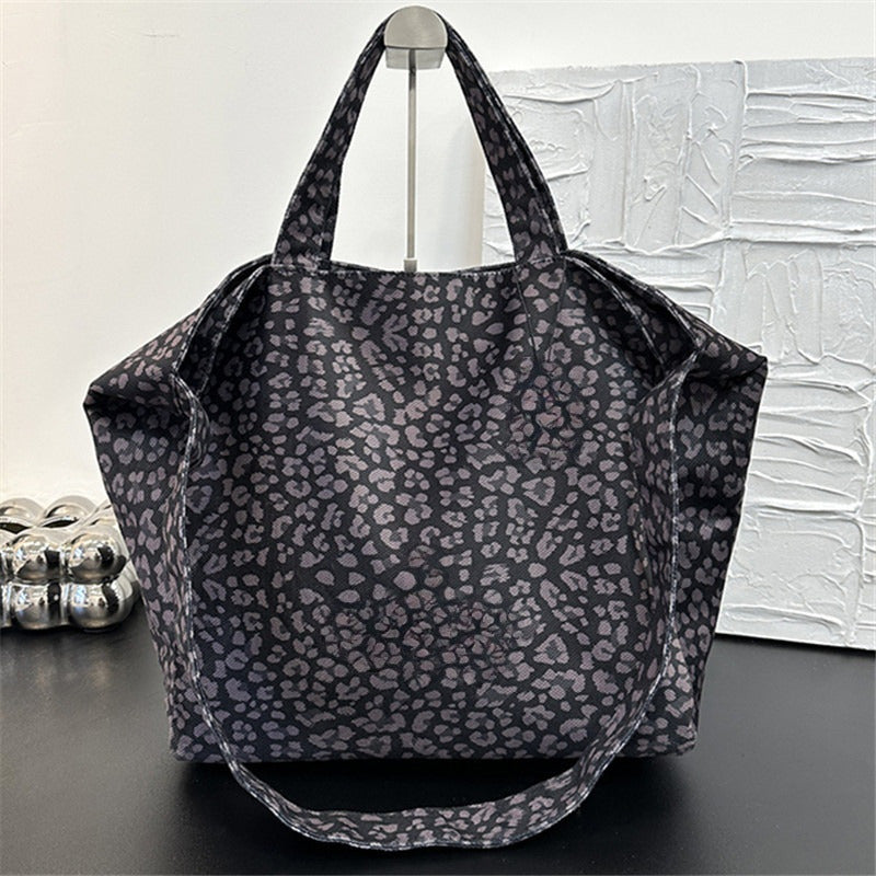 Women's new fashion canvas bag retro Leopard large-capacity shoulder bag