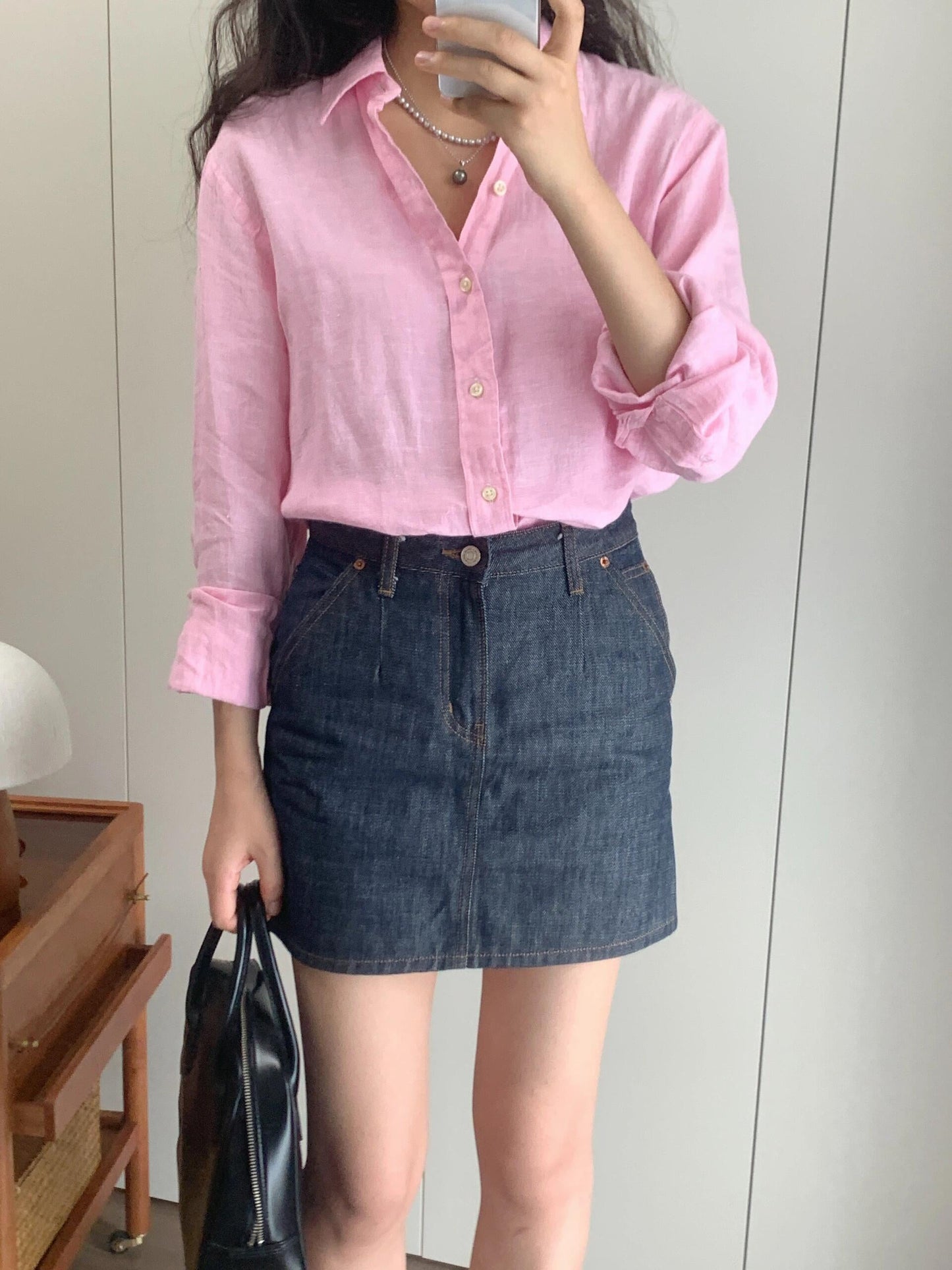 Men and Women with The Same New Fashion Casual Joker Linen Long Sleeve Shirt