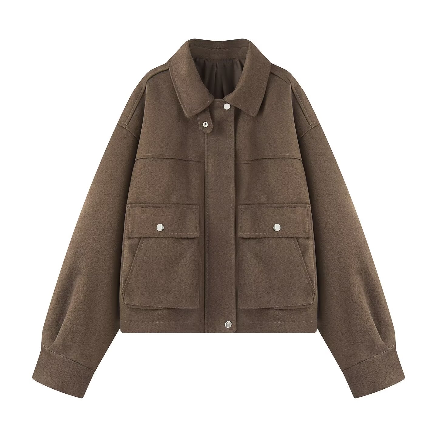 Women's loose casual suede Leather jacket Coat