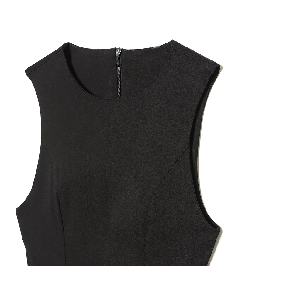 Women's black slim balloon effect dress