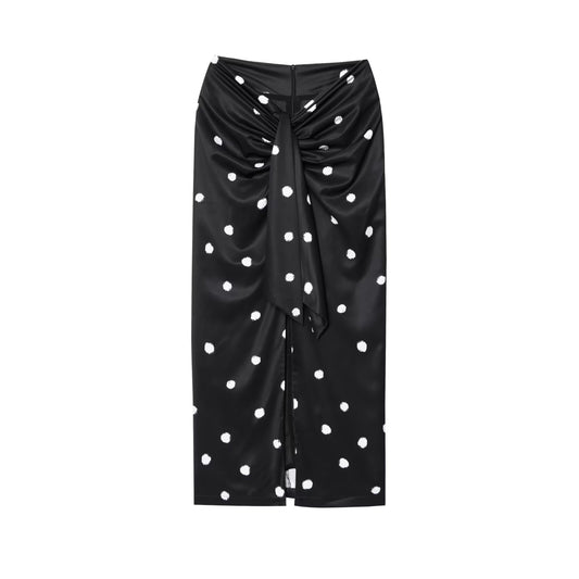 Women's 2025 fashion polka-dot midi skirt