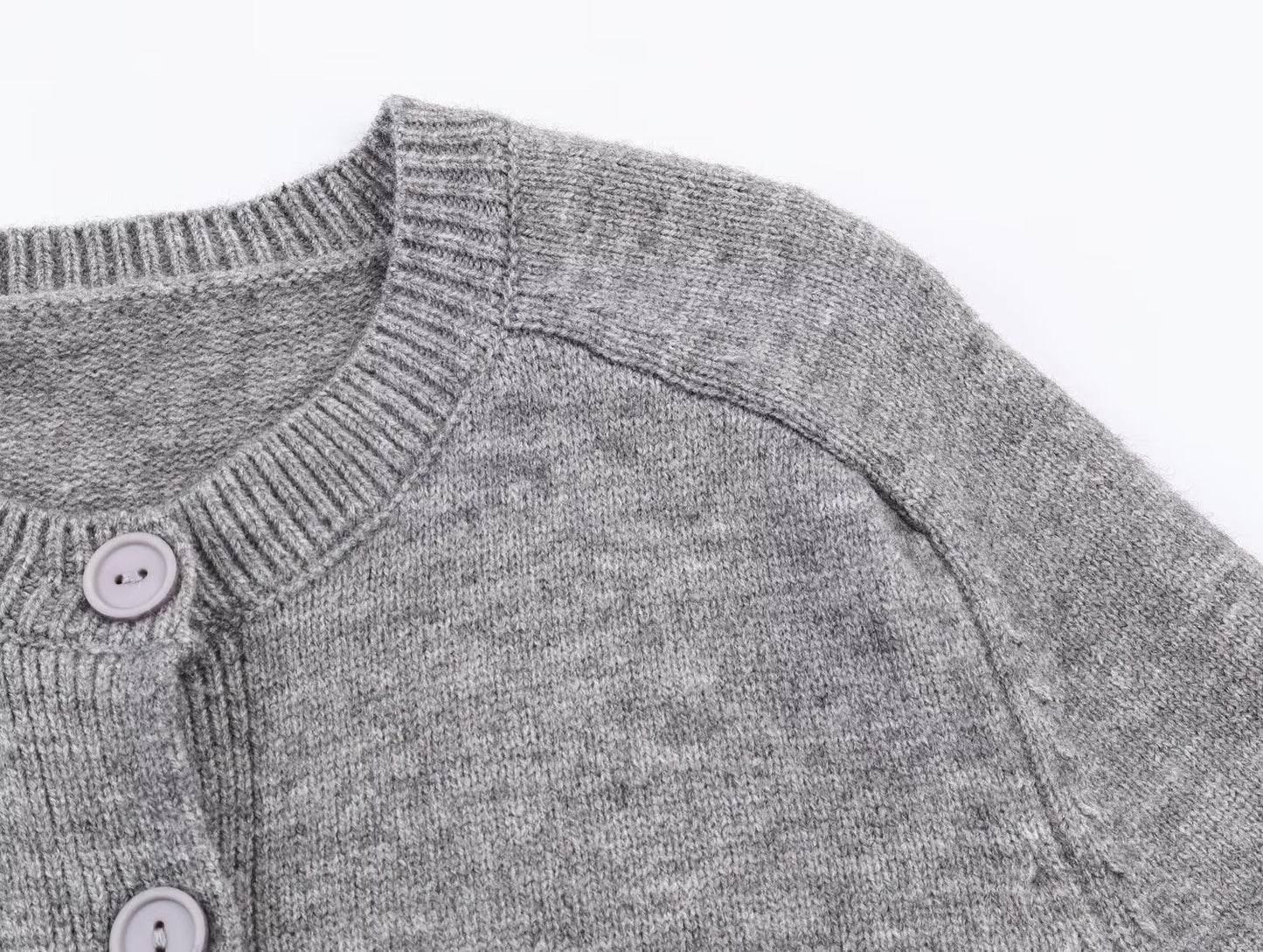 Women's soft textured round neck knitted Coat