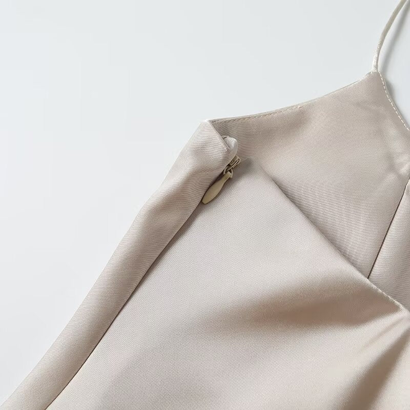 Women's satin textured lingerie style suspender top