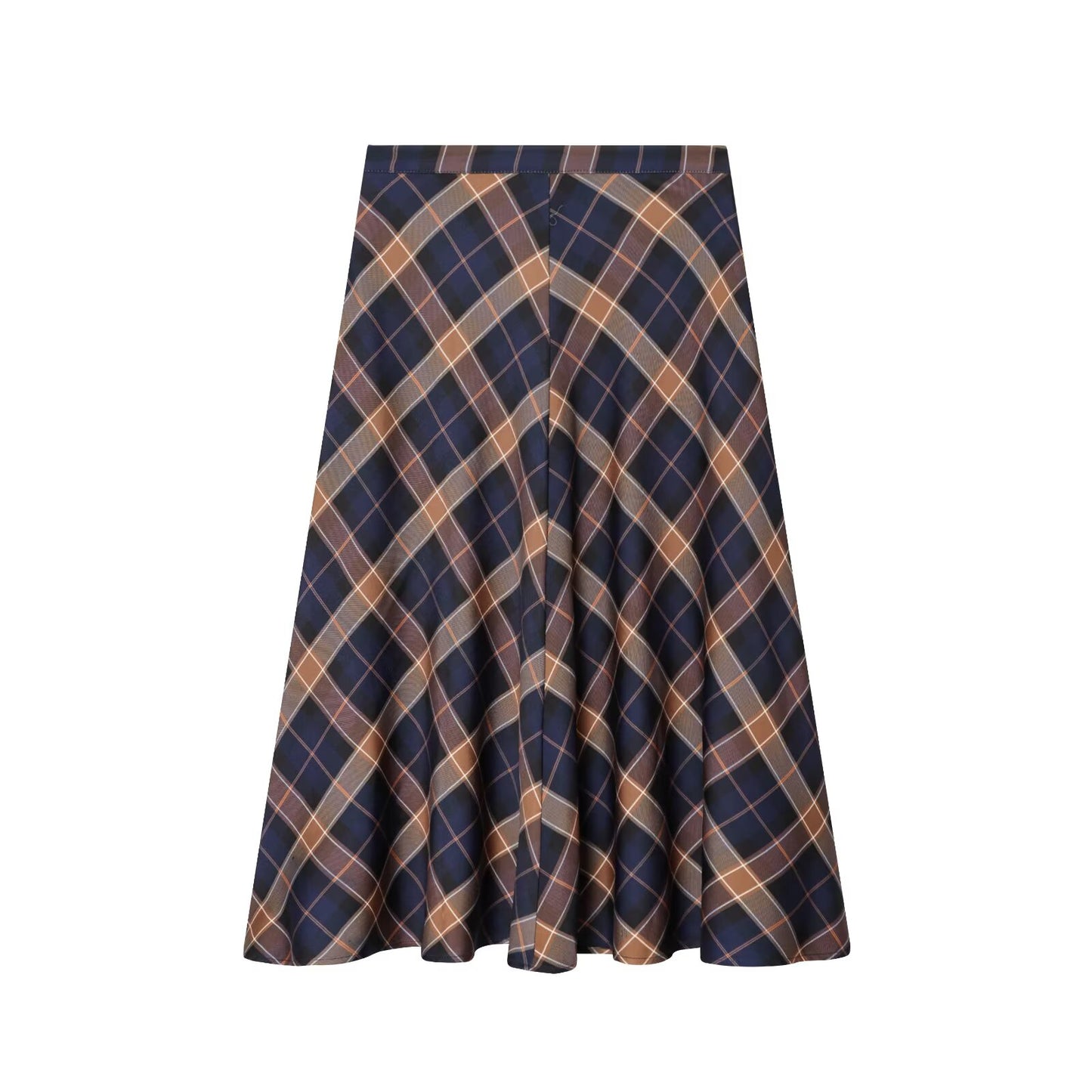 Women's casual cape style plaid MIDI skirt