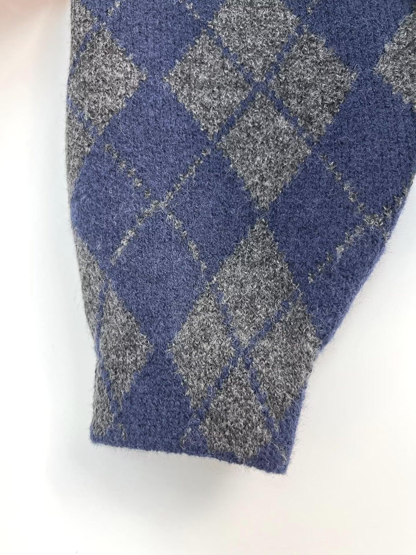 Women's new fashion diamond checkered knitted pilot jacket Coat