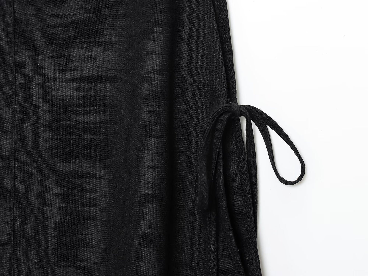 Women's new fashion bow Lace up design sleeveless linen blend top