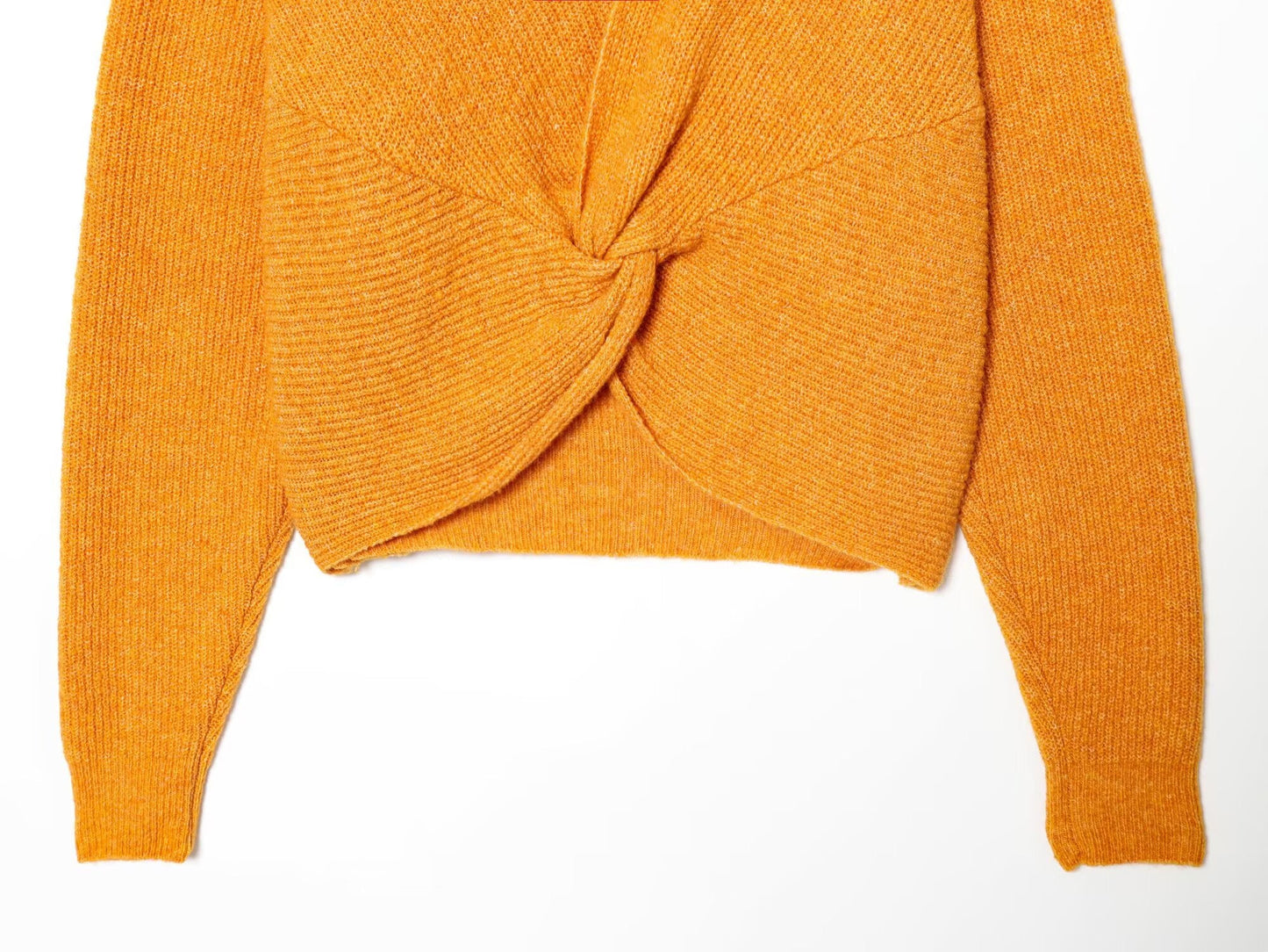 Women's back knot decoration short knitted sweater