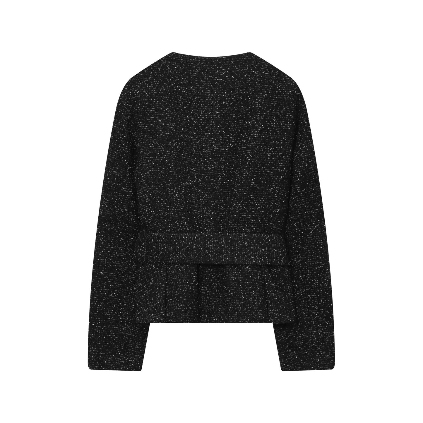 suit Women's 2 pieces with Belt O Neck textured Blazer Coat +skirt pants