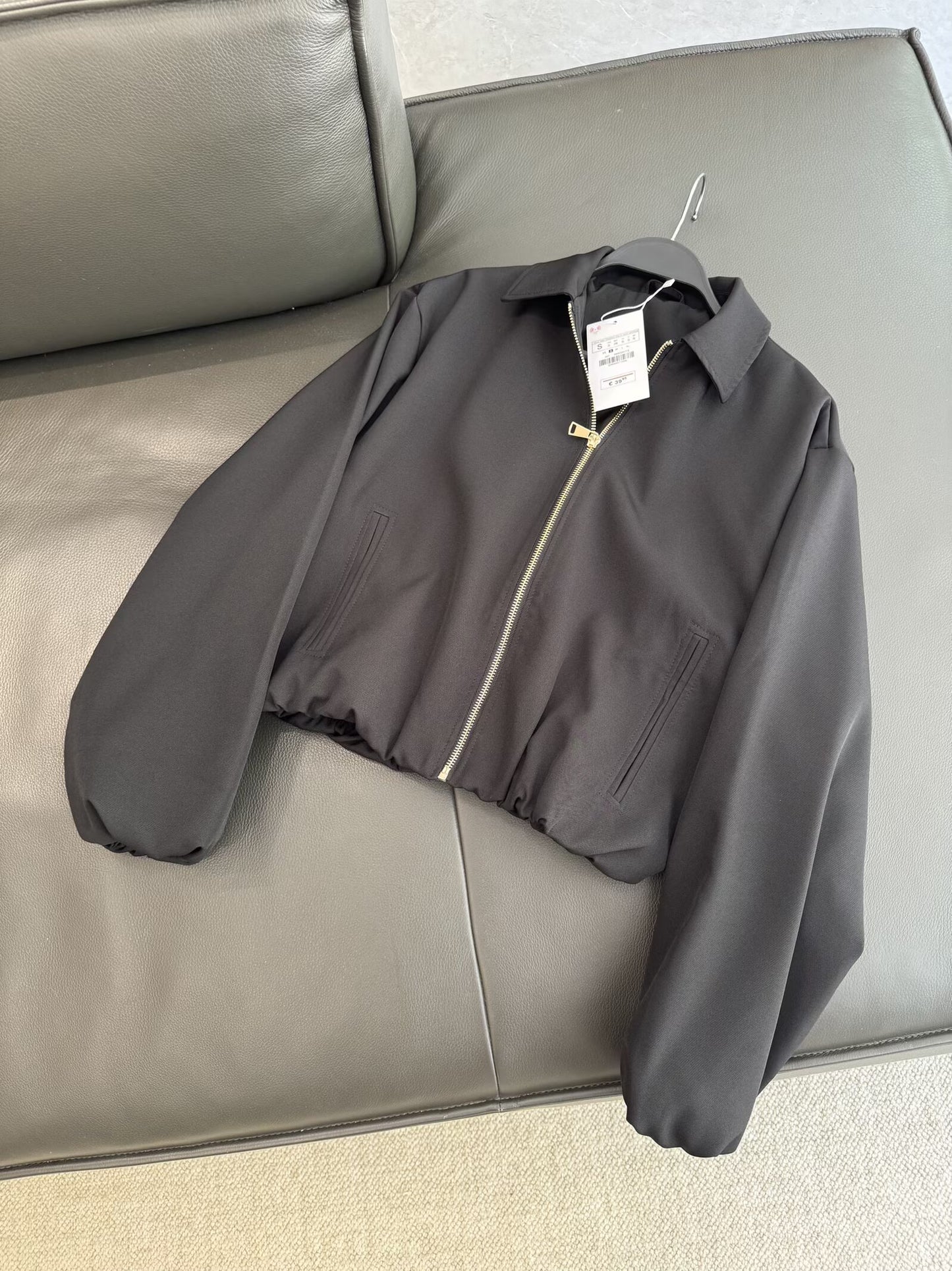 Women's autumn fashion puffy hem zipper jacket Coat