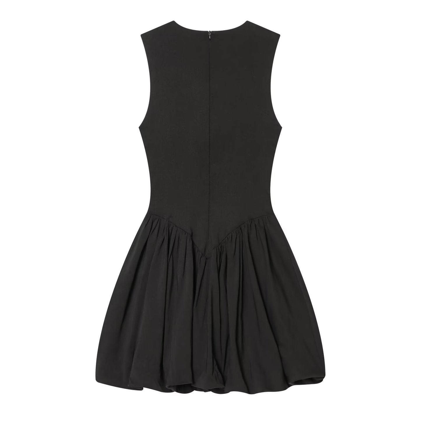 Women's black slim balloon effect dress