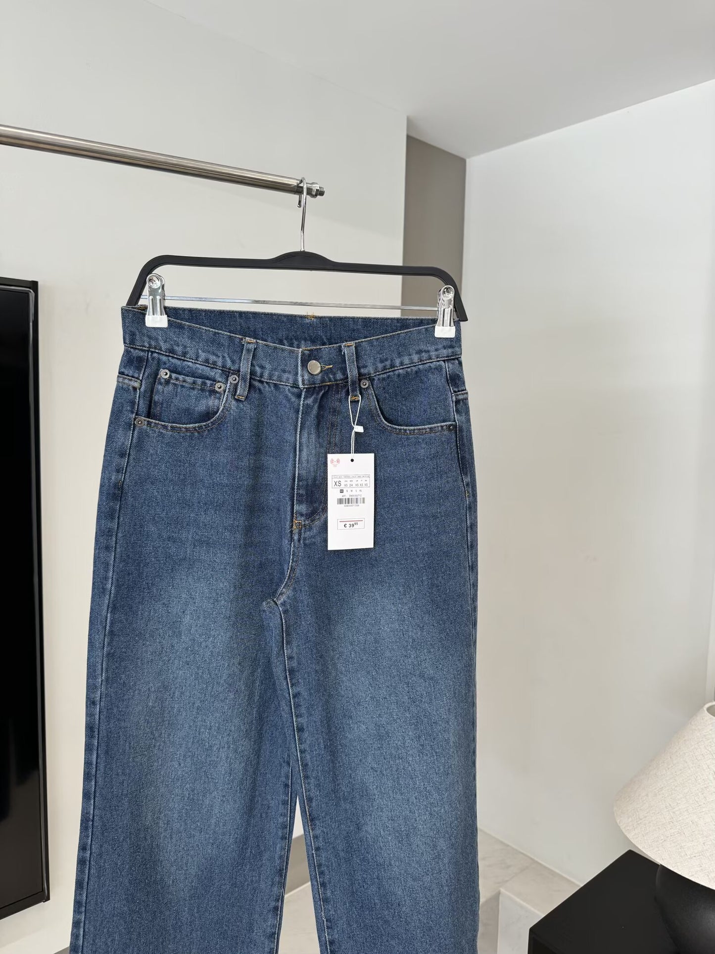 Women's chic fashion loose low waist casual wide leg jeans