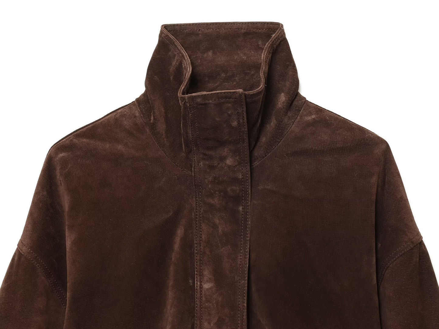 Women's new fashion anti suede effect casual stand collar jacket Coat