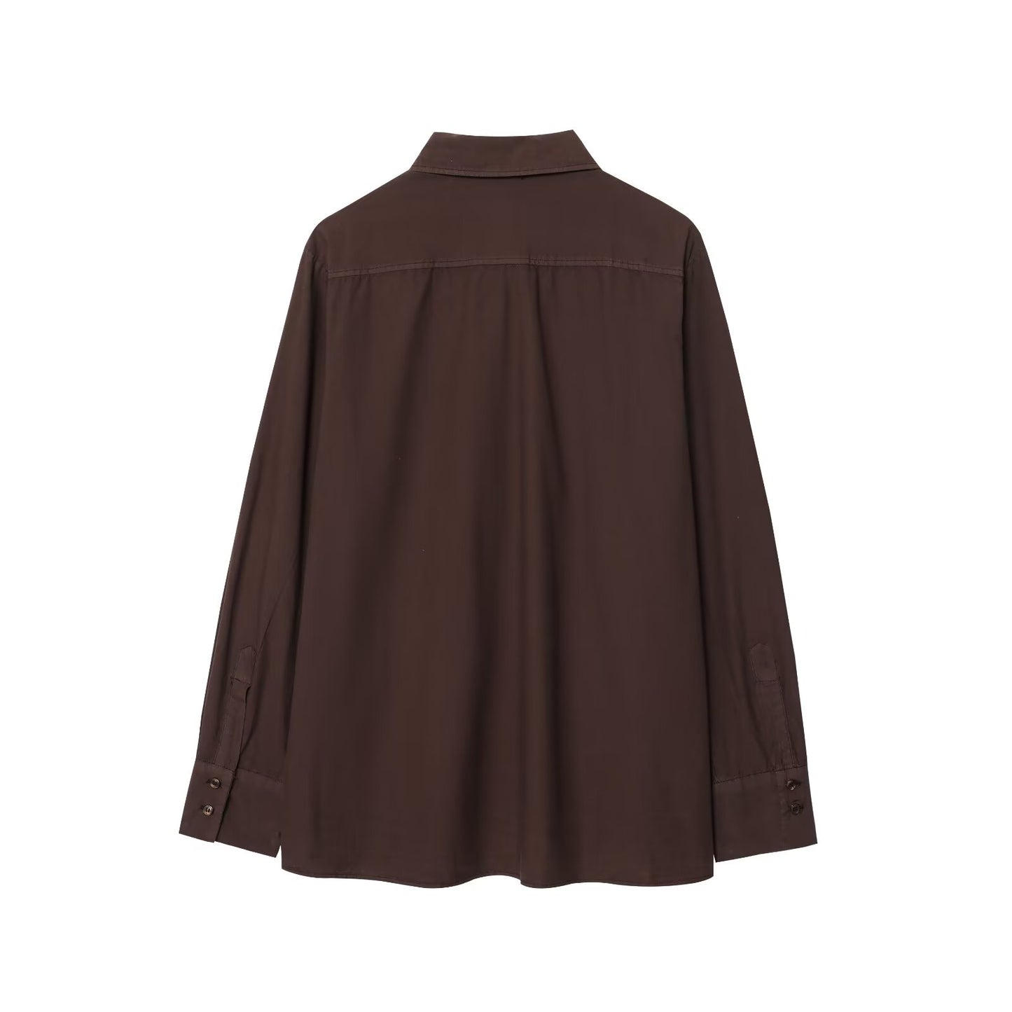 Women's new fashion loose long sleeved poplin button up shirt+Pants suit