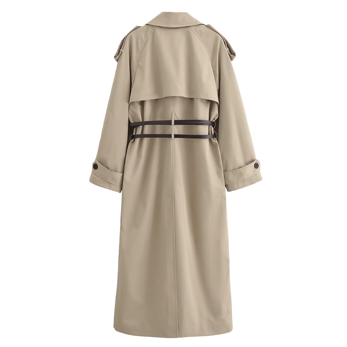 Women's new fashion with Belt loose double breasted windbreaker Coat