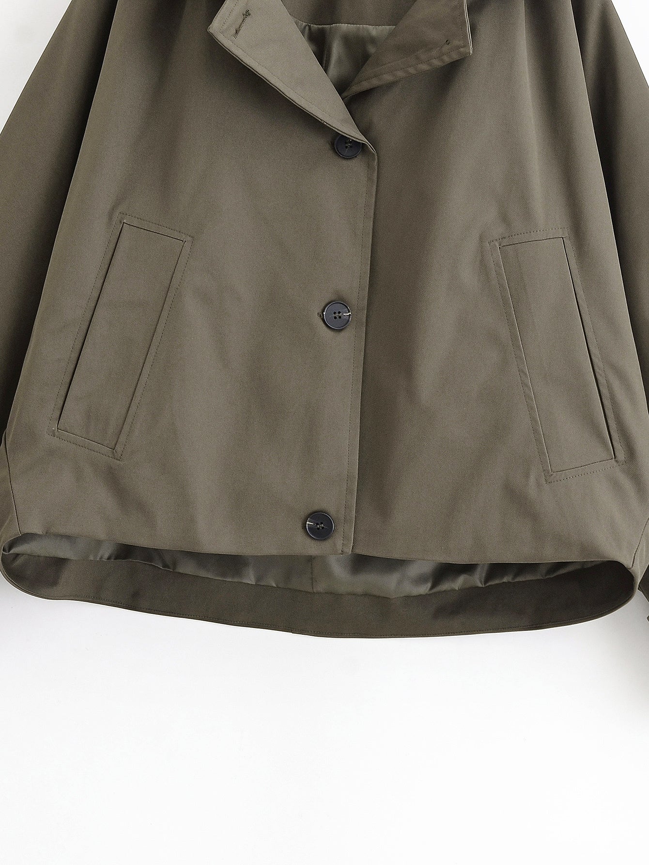 Women's new fashion cape style short hooded windbreaker Coat