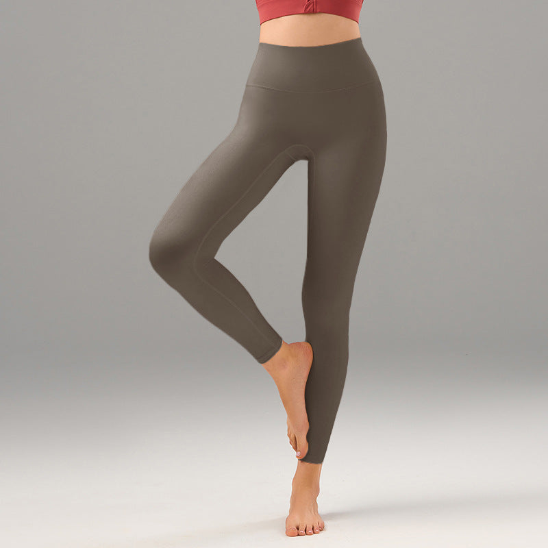Women's New High-waisted Yoga Pants with No Embarrassing Lines, Naked Peaches and Tight-fitting Fitness Pants.