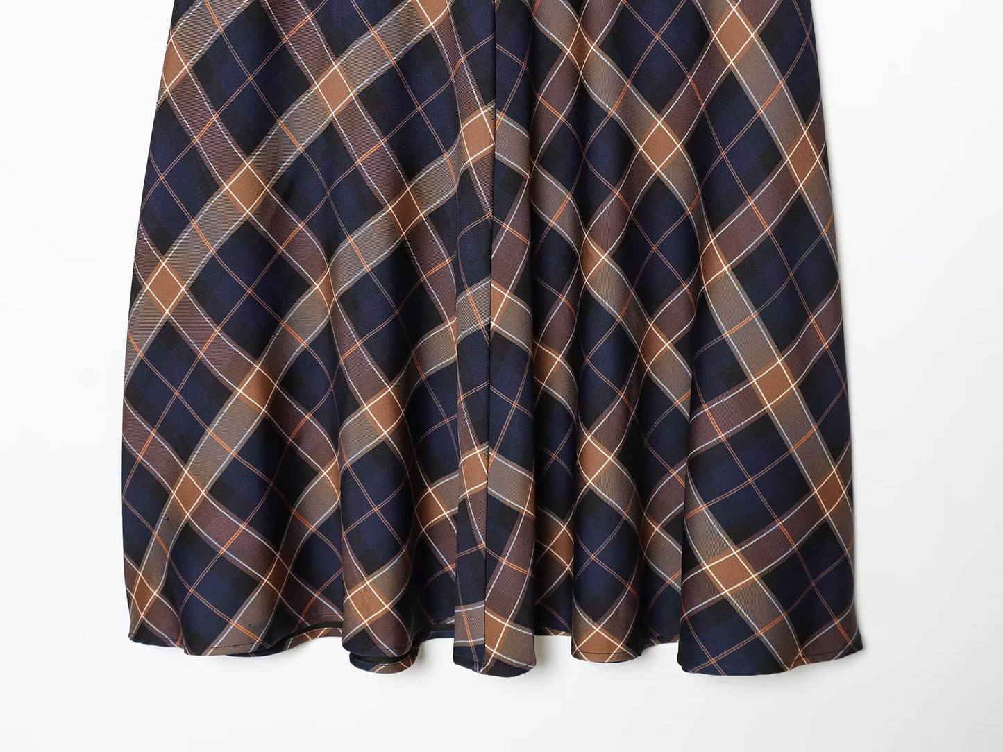 Women's casual cape style plaid MIDI skirt