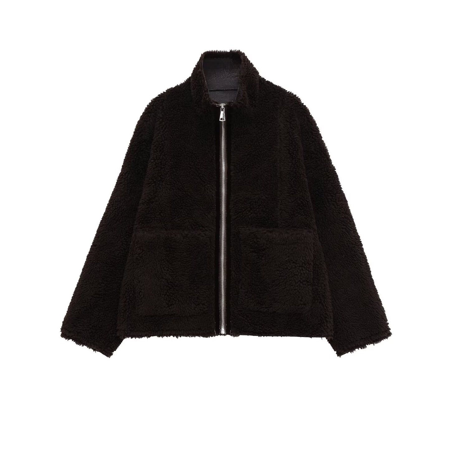 Women's thick warm double-sided lamb wool Coat
