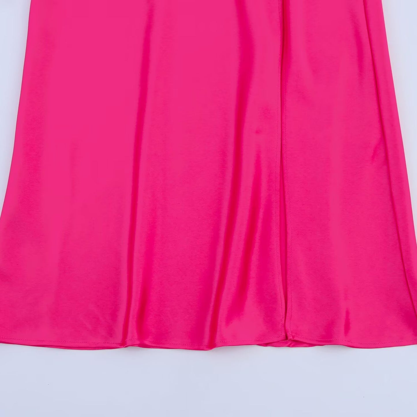 Women's New Fashion Asymmetric Satin Texture Sleeveless Midi Dress