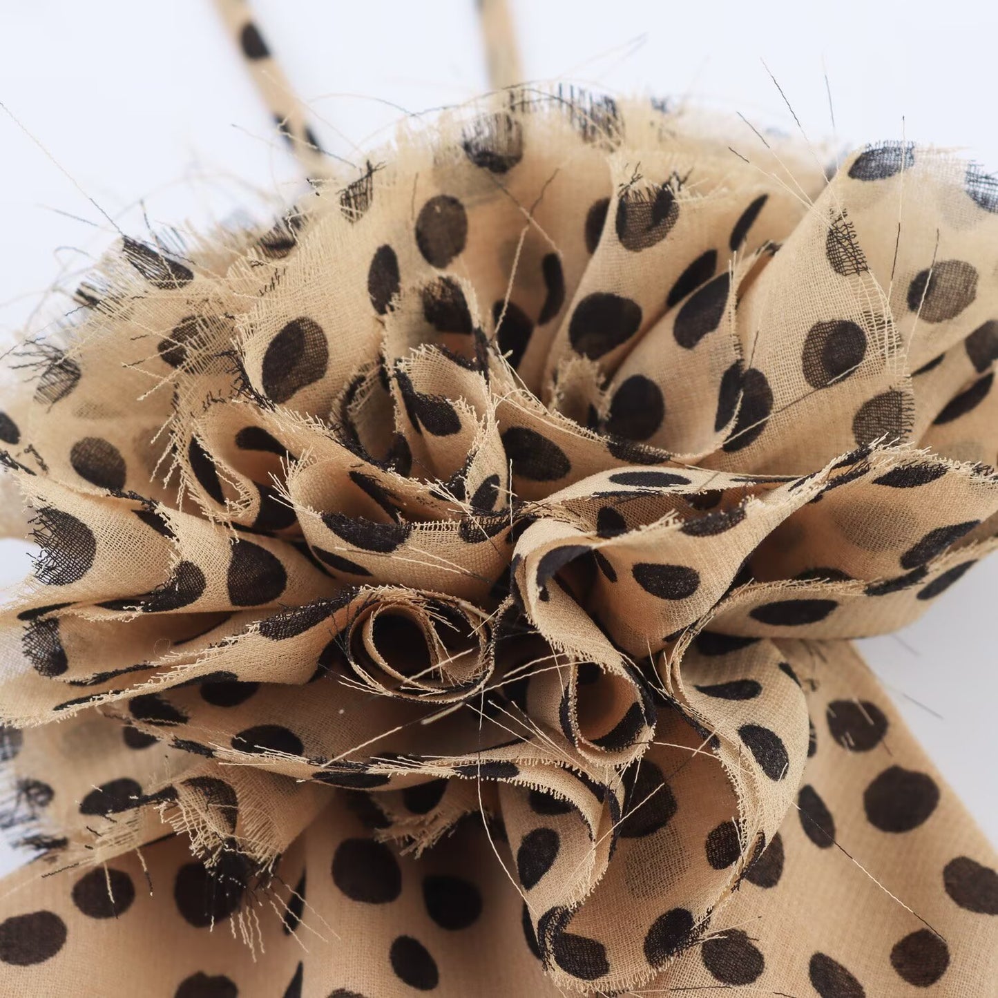 Women's new fashion flower decoration polka dot print suspender MIDI dress