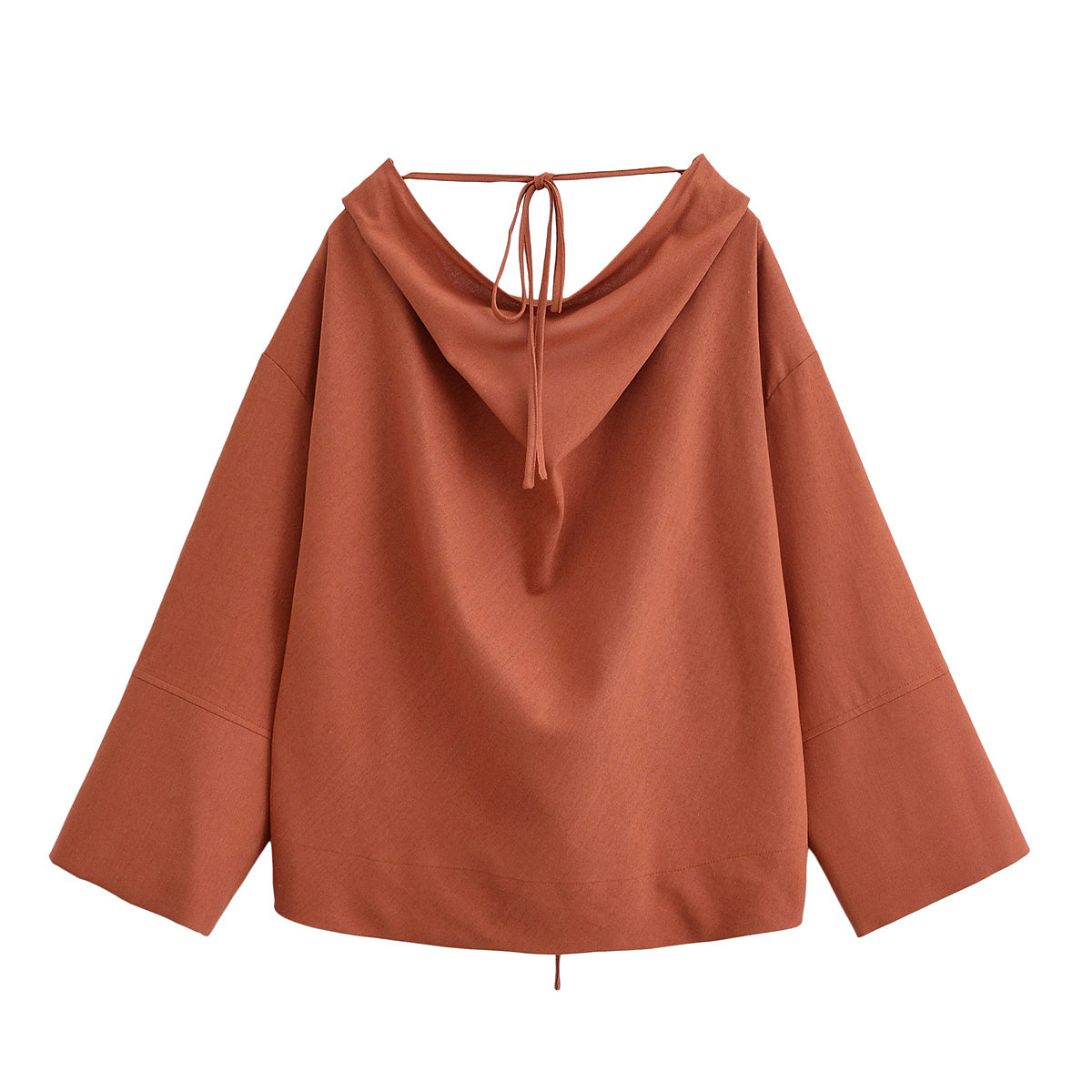 Women's New Fashion Loose Two Wear Hemp Blended Lace up Shirt