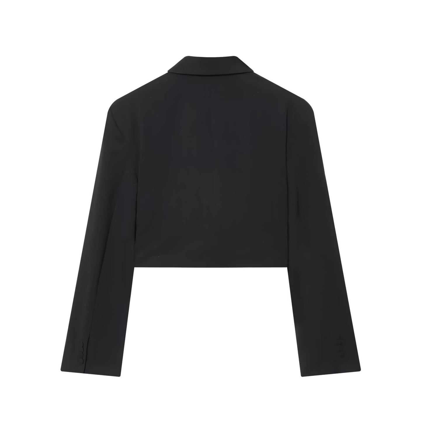 Women's with shoulder pads short pleated Blazer Coat
