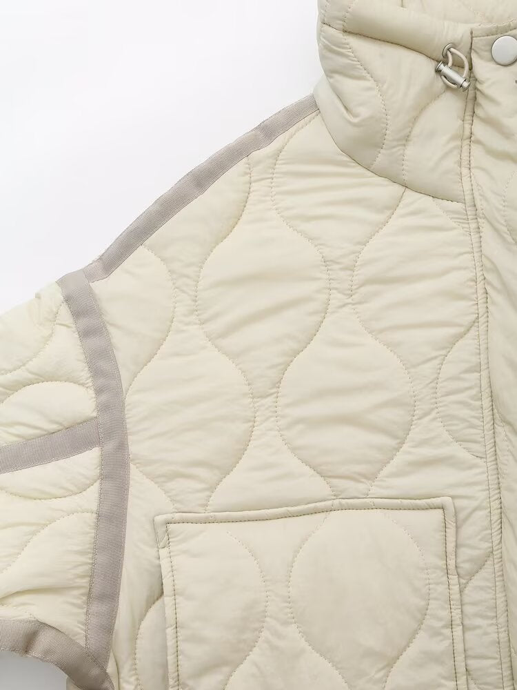 Women's bow decoration loose cotton jacket Coat