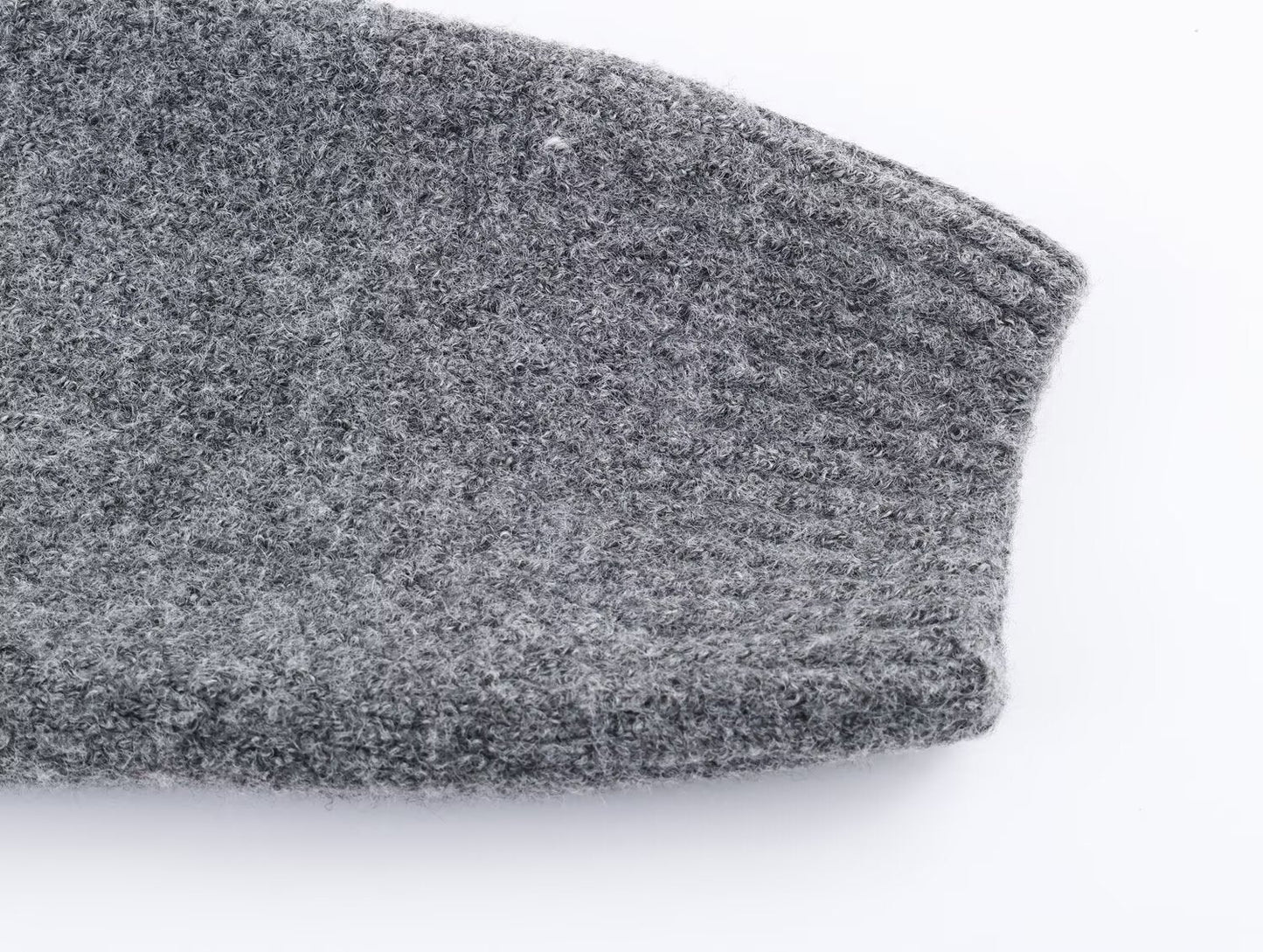 Women's plush hooded woven rope tassel knitted cardigan