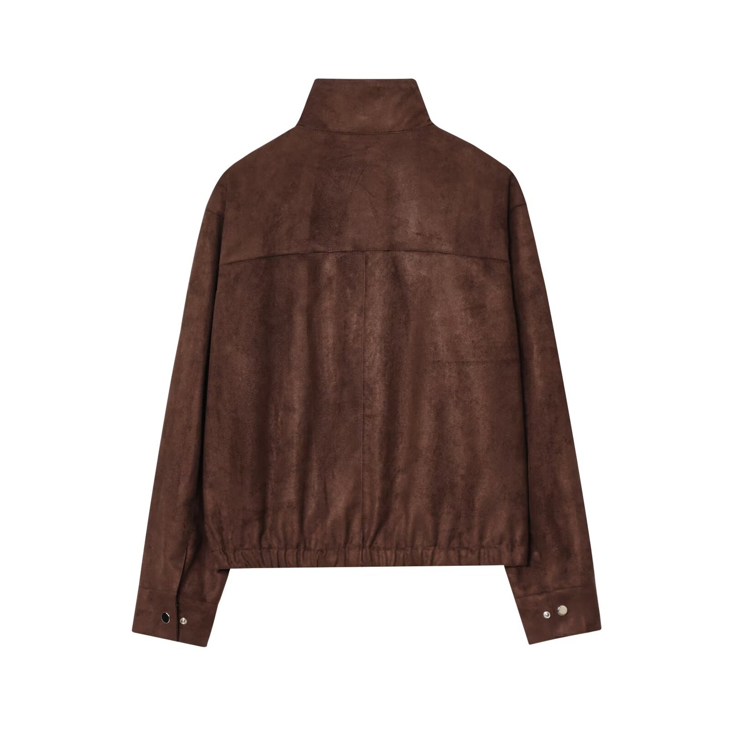 Women's new fashion anti suede effect stand collar jacket Coat