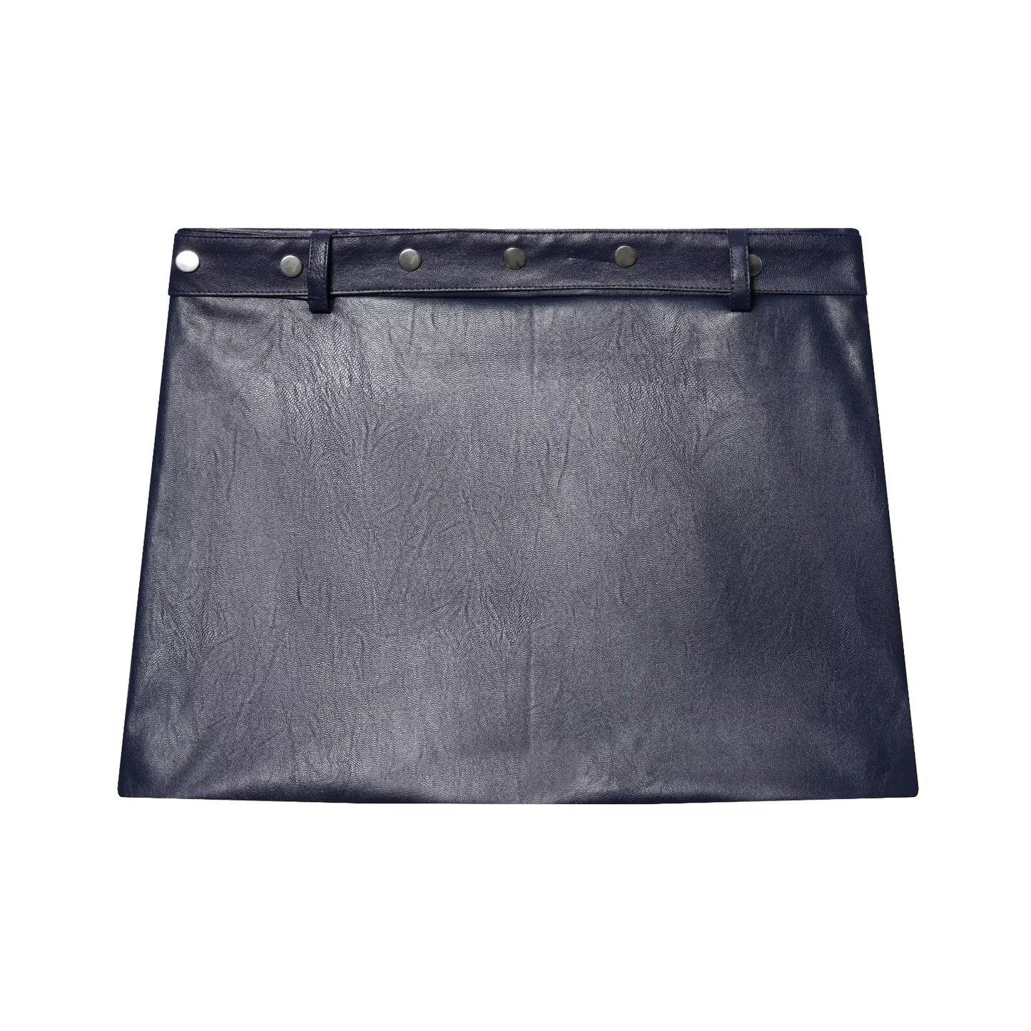 suit Women's 2 pieces leather effect sleeveless stand collar top+Skirts